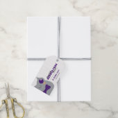 男の赤ちゃん角カエル紫 ギフトタグ (より糸付き)