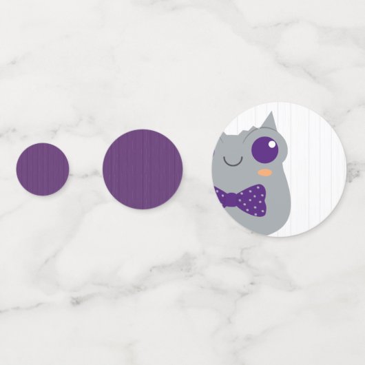 男の赤ちゃん角型カエル紫ベビーシャワー コンフェッティ (裏面)