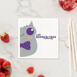 男の赤ちゃん角型カエル紫ベビーシャワー スタンダードカクテルナプキン