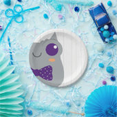 男の赤ちゃん角型カエル紫ベビーシャワー ペーパープレート (パーティー)