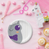 男の赤ちゃん角型カエル紫ベビーシャワー ペーパープレート (パーティー)