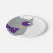 男の赤ちゃん角型カエル紫ベビーシャワー ペーパープレート (アングル)