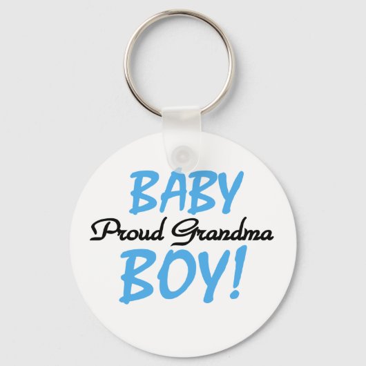 男の赤ちゃん誇りを持ったおばあ キーホルダー (正面)