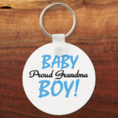 男の赤ちゃん誇りを持ったおばあ キーホルダー (正面)