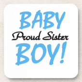 男の赤ちゃん誇りを持ったの姉妹ギフト コースター (正面)