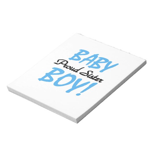 男の赤ちゃん誇りを持ったの姉妹ギフト ノートパッド (回転)