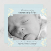 男の赤ちゃん誕生の告知-フローラコーナー 案内状 (正面/裏面)