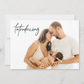 男の赤ちゃん誕生カスタム写真の生まれたばかりの紹介 案内状 (正面)