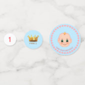 男の赤ちゃん誕生日オンブルー&ホワイト コンフェッティ (裏面)