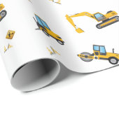 男の赤ちゃん誕生日パーティー建築ダンプトラック ラッピングペーパー (ロールコーナー)