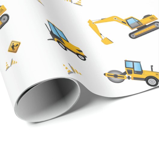 男の赤ちゃん誕生日パーティー建築ダンプトラック ラッピングペーパー (ロールコーナー)