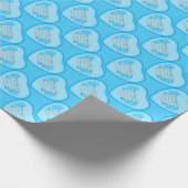 男の赤ちゃん誕生機器シンボルハートのラップ紙 ラッピングペーパー (角)