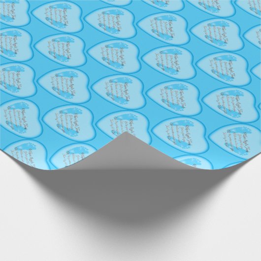 男の赤ちゃん誕生機器シンボルハートのラップ紙 ラッピングペーパー (角)