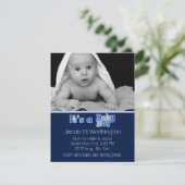 男の赤ちゃん誕生発表だ 案内状 (スタンド正面)