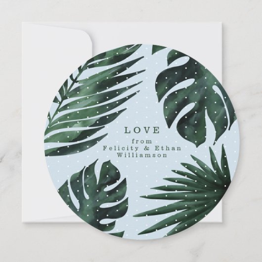 男の赤ちゃん誕生発表カードトロピカルパーム 案内状 (裏面)