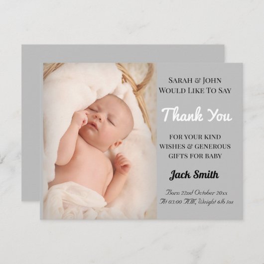 男の赤ちゃん誕生発表サンキューカード サンキューカード (正面/裏面)