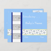 男の赤ちゃん誕生発表テンプレート 案内ポストカード (正面/裏面)