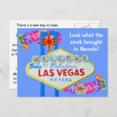 男の赤ちゃん誕生発表ラスベガス 案内ポストカード (正面/裏面)