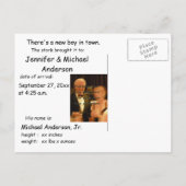 男の赤ちゃん誕生発表ラスベガス 案内ポストカード (裏面)