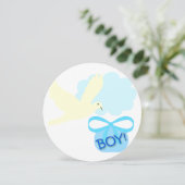 男の赤ちゃん誕生発表用挨拶状 カード (スタンド正面)