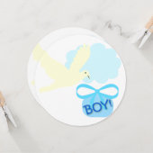 男の赤ちゃん誕生発表用挨拶状 カード (正面/裏面インサイチュ)