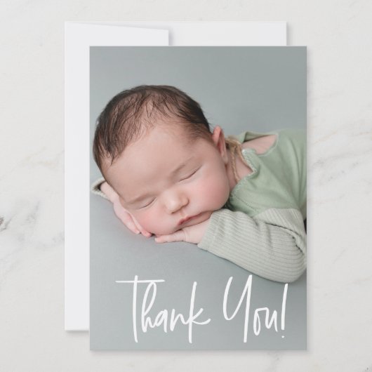 男の赤ちゃん誕生発表赤ちゃんシャワーありがとう サンキューカード (正面)