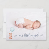 男の赤ちゃん誕生発表 招待状 (裏面)