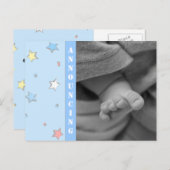男の赤ちゃん誕生発表 案内ポストカード (正面/裏面)