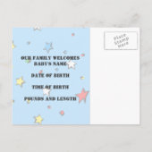 男の赤ちゃん誕生発表 案内ポストカード (裏面)