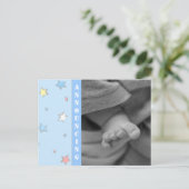 男の赤ちゃん誕生発表 案内ポストカード (スタンド正面)