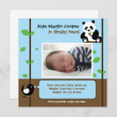 男の赤ちゃん誕生発表 案内状 (正面/裏面)