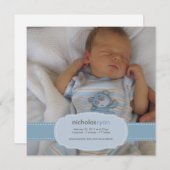 男の赤ちゃん誕生発表 案内状 (正面/裏面)