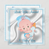 男の赤ちゃん誕生発表 案内状 (正面/裏面)