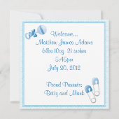 男の赤ちゃん誕生発表 案内状 (裏面)