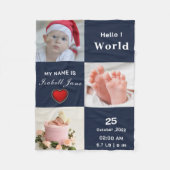 男の赤ちゃん誕生統計の発表写真 フリースブランケット (正面)