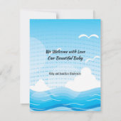 男の赤ちゃん誕生統計アナウンスブルーホエールカード (裏面)