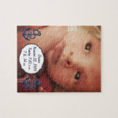 男の赤ちゃん誕生統計ネイビ航海のーいかりパターン ジグソーパズル (横)