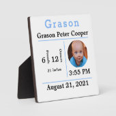 男の赤ちゃん誕生統計フォトプロッププラーク フォトプラーク (正面)