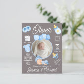 男の赤ちゃん誕生統計ブルーグレ生まれたばかりのーモダン (スタンド正面)