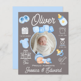 男の赤ちゃん誕生統計ブルーグレ生まれたばかりのーモダン