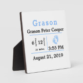 男の赤ちゃん誕生統計プラーク フォトプラーク (正面)