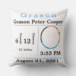 男の赤ちゃん誕生統計写真テンプレート椅子 クッション