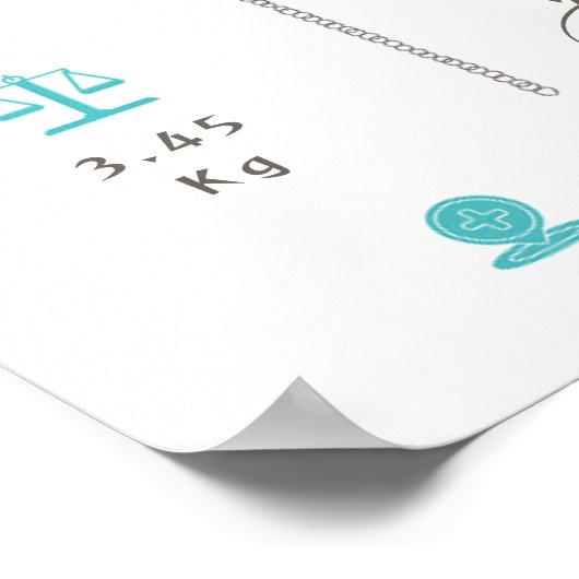 男の赤ちゃん誕生統計水中競技テーマ子供部屋ポスター ポスター (角)