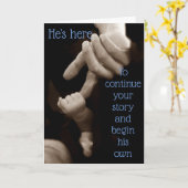 男の赤ちゃん誕生 カード (黄色い花)