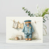 男の赤ちゃん警察第1誕生日パーティー 招待状 (スタンド正面)