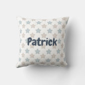 男の赤ちゃん象パーソナライズされた名誕生の状態 クッション (裏面)