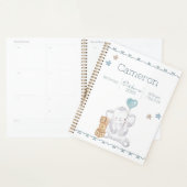 男の赤ちゃん象名前をカスタムすると誕生詳細 プランナー手帳 (ディスプレー)