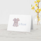 男の赤ちゃん賛美折り畳みグリーティングカード カード (黄色い花)