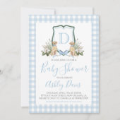 男の赤ちゃん赤ちゃん名門私立校風のシャワードサザンギンガム 招待状 (正面)