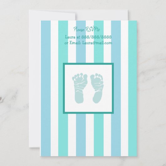 男の赤ちゃん超音波パーソナライズされたベビーシャワー 招待状 (裏面)